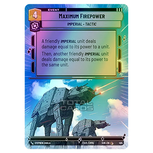 Star Wars Unlimited - Spark of Rebellion - Maximum Firepower (Common) - 494 (Hyperspace Foil)