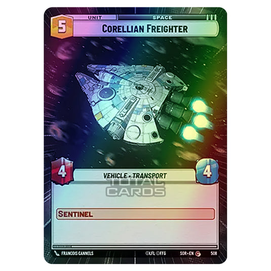 Star Wars Unlimited - Spark of Rebellion - Corellian Freighter (Common) - 508 (Hyperspace Foil)