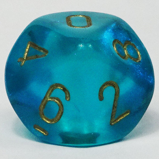 Chessex - Signature 16mm D10 - Borealis - Blue with Gold