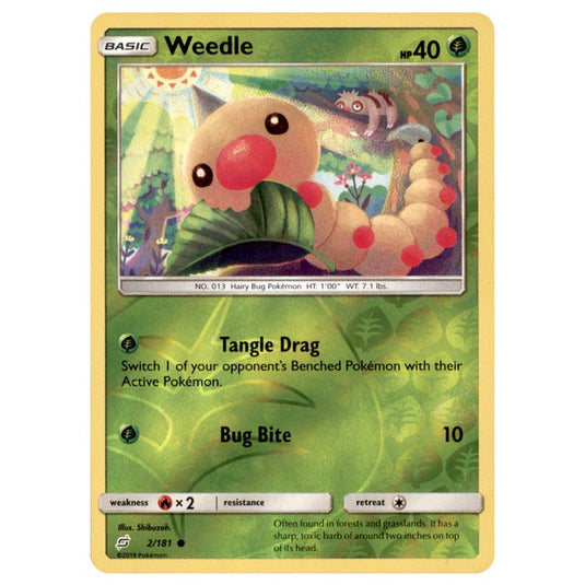 Pokemon - Sun & Moon - Team Up - Weedle - 2/181 - (Reverse Holo)