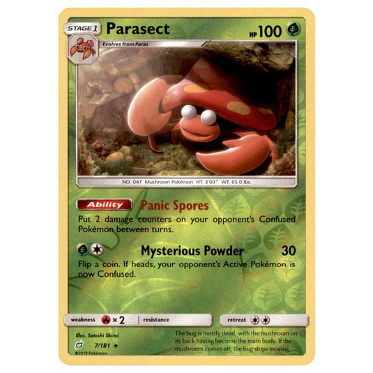 Pokemon - Sun & Moon - Team Up - Parasect - 7/181 - (Reverse Holo)