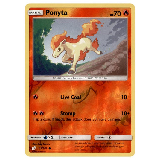 Pokemon - Sun & Moon - Team Up - Ponyta - 17/181 - (Reverse Holo)