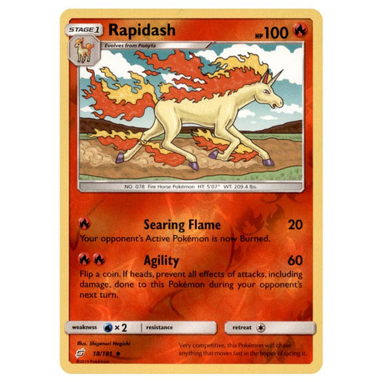 Pokemon - Sun & Moon - Team Up - Rapidash - 18/181 - (Reverse Holo)