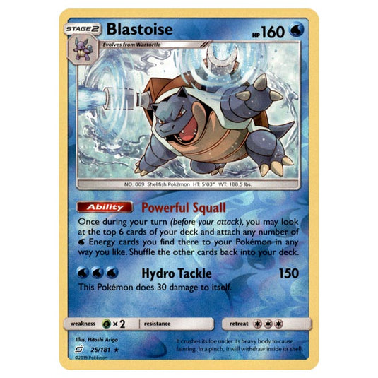 Pokemon - Sun & Moon - Team Up - Blastoise - 25/181 - (Reverse Holo) Pokemon - Sun & Moon - Team Up - Blastoise - 25/181 - (Reverse Holo)