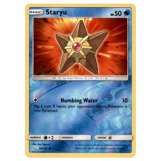 Pokemon - Sun & Moon - Team Up - Staryu - 28/181 - (Reverse Holo)