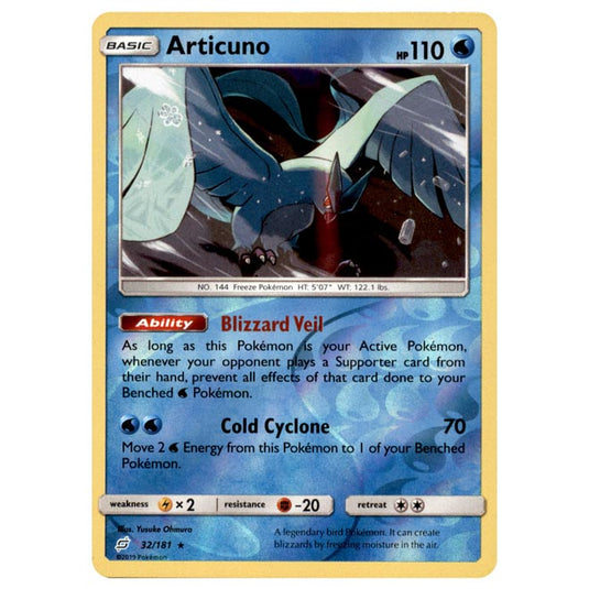 Pokemon - Sun & Moon - Team Up - Articuno - 32/181 - (Reverse Holo)