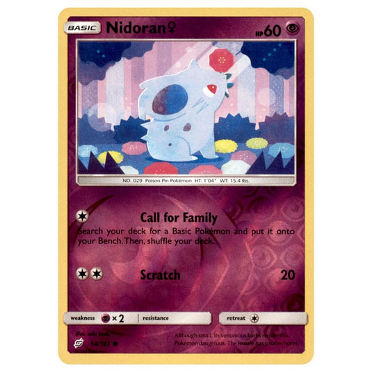 Pokemon - Sun & Moon - Team Up - Nidoran - 54/181 - (Reverse Holo)