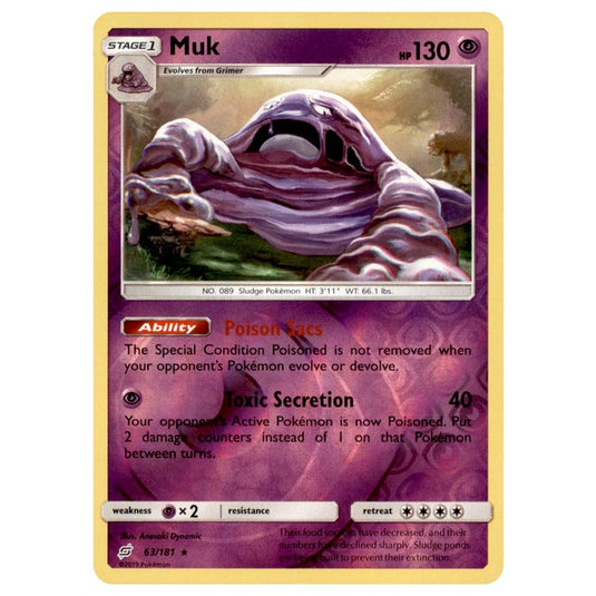 Pokemon - Sun & Moon - Team Up - Muk - 63/181 - (Reverse Holo)