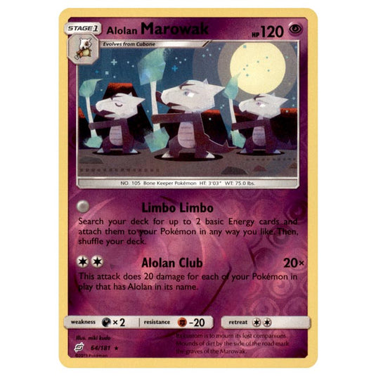 Pokemon - Sun & Moon - Team Up - Alolan Marowak - 64/181 - (Reverse Holo)