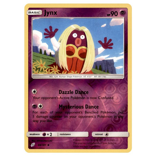 Pokemon - Sun & Moon - Team Up - Jynx - 68/181 - (Reverse Holo)