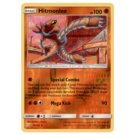 Pokemon - Sun & Moon - Team Up - Hitmonlee - 73/181 - (Reverse Holo)