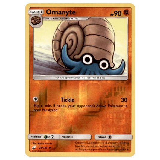 Pokemon - Sun & Moon - Team Up - Omanyte - 75/181 - (Reverse Holo)