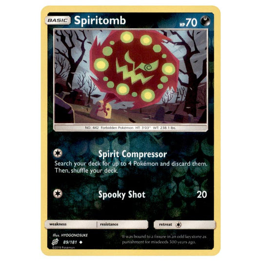 Pokemon - Sun & Moon - Team Up - Spiritomb - 89/181 - (Reverse Holo)