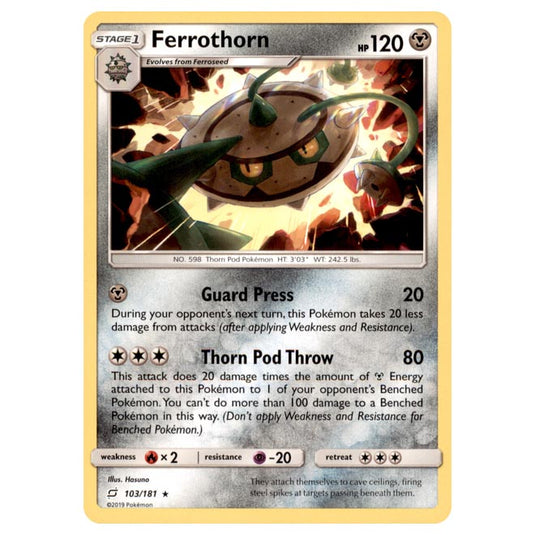 Pokemon - Sun & Moon - Team Up - Ferrothorn - 103/181 - (Reverse Holo)