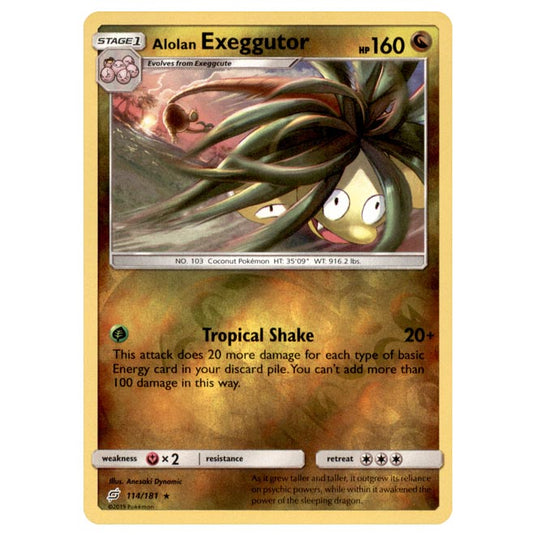 Pokemon - Sun & Moon - Team Up - Alolan Exeggutor - 114/181 - (Reverse Holo)