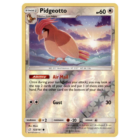 Pokemon - Sun & Moon - Team Up - Pidgeotto - 123/181 - (Reverse Holo)