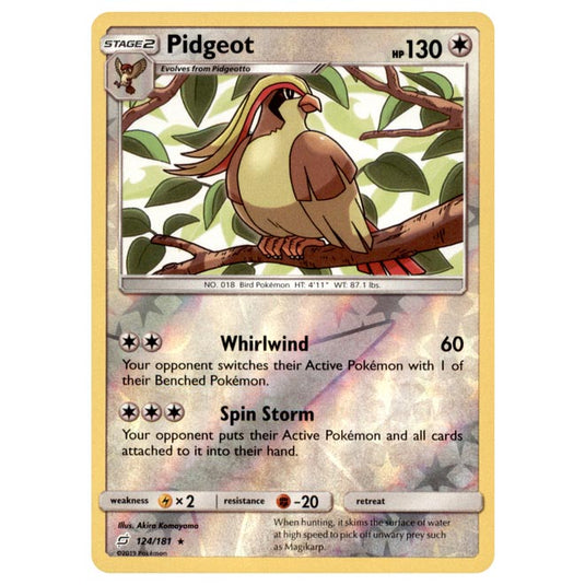 Pokemon - Sun & Moon - Team Up - Pidgeot - 124/181 - (Reverse Holo)