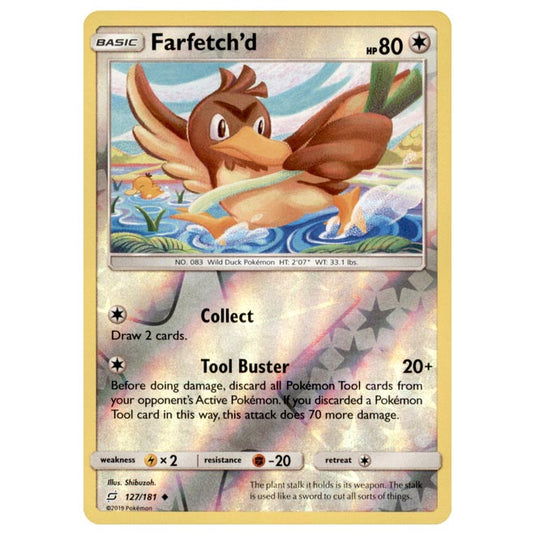 Pokemon - Sun & Moon - Team Up - Farfetch'd - 127/181 - (Reverse Holo)