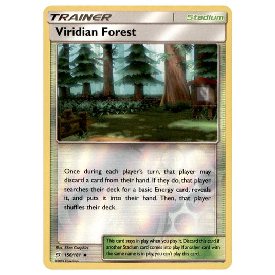 Pokemon - Sun & Moon - Team Up - Viridian Forest - 156/181 - (Reverse Holo)
