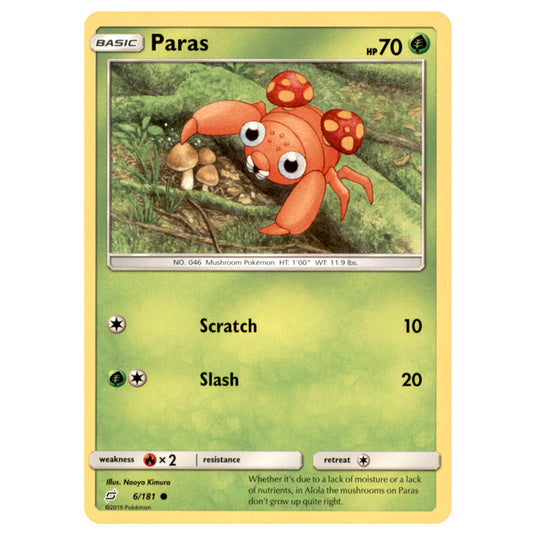 Pokemon - Sun & Moon - Team Up - Paras - 6/181