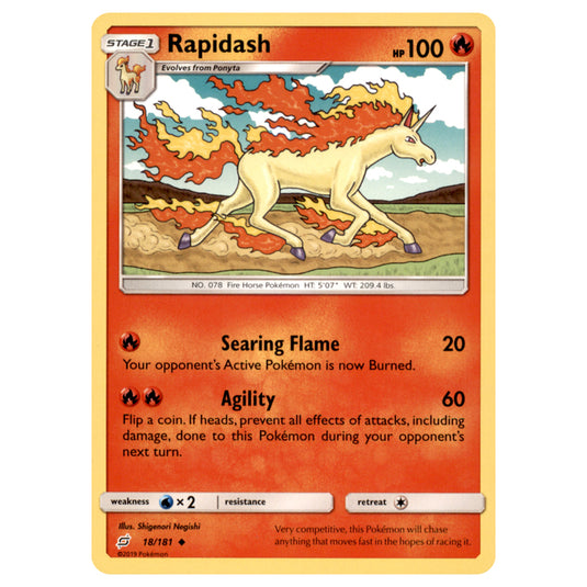 Pokemon - Sun & Moon - Team Up - Rapidash - 18/181