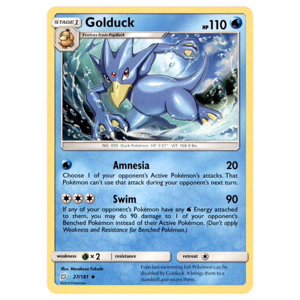 golduck pokemon card value Misty's RarityPromo Hit Points120 HP Ability Damp Pokemon in play (Both yours and your opponents) lose any Ability that requires the Pokemon using it to Knock Out itself Golduck - Triumphant Pokmon card