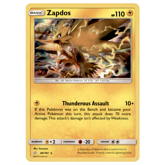 Pokemon - Sun & Moon - Team Up - Zapdos - 40/181