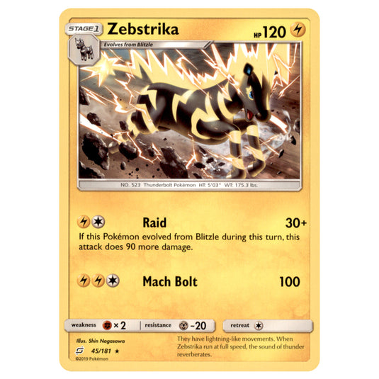 Pokemon - Sun & Moon - Team Up - Zebstrika - 45/181