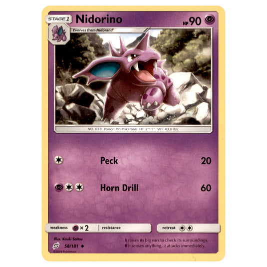 Pokemon - Sun & Moon - Team Up - Nidorino - 58/181