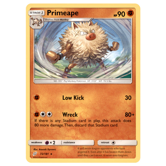 Pokemon - Sun & Moon - Team Up - Primeape - 72/181