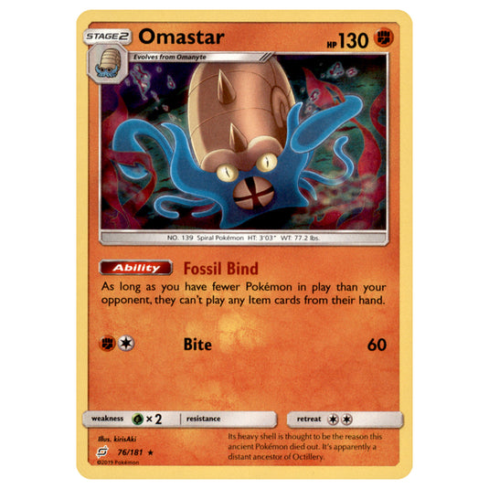 Pokemon - Sun & Moon - Team Up - Omastar - 76/181