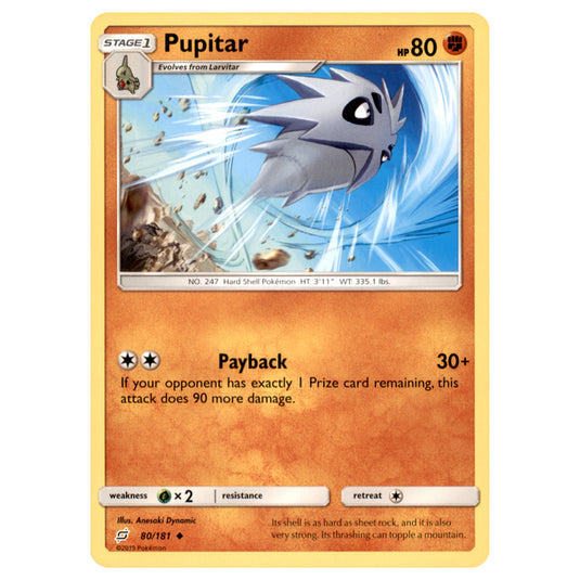 Pokemon - Sun & Moon - Team Up - Pupitar - 80/181