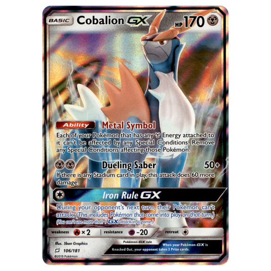 Pokemon - Sun & Moon - Team Up - Cobalion-GX  - 106/181