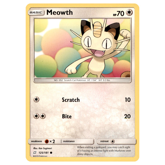 Pokemon - Sun & Moon - Team Up - Meowth - 125/181