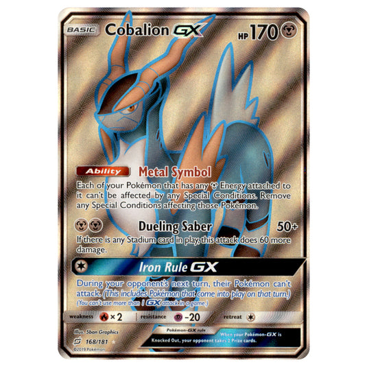 Pokemon - Sun & Moon - Team Up - Cobalion-GX (Full Art) - 168/181