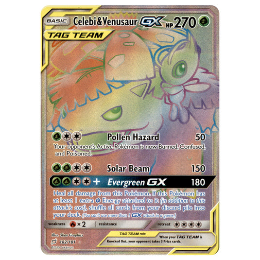 Pokemon - Sun & Moon - Team Up - Celebi & Venusaur-GX (Rainbow Rare) - Pokemon - Sun & Moon - Team Up - Celebi & Venusaur-GX (Rainbow Rare) -