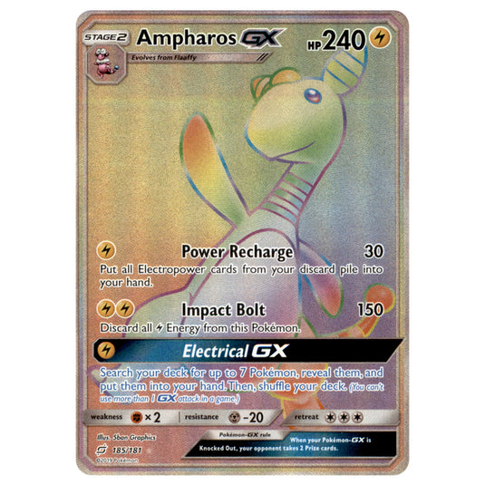 Pokemon - Sun & Moon - Team Up - Ampharos-GX (Rainbow Rare) - 185/181