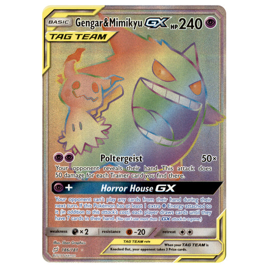 Pokemon - Sun & Moon - Team Up - Gengar & Mimikyu-GX (Rainbow Rare) - Pokemon - Sun & Moon - Team Up - Gengar & Mimikyu-GX (Rainbow Rare) -