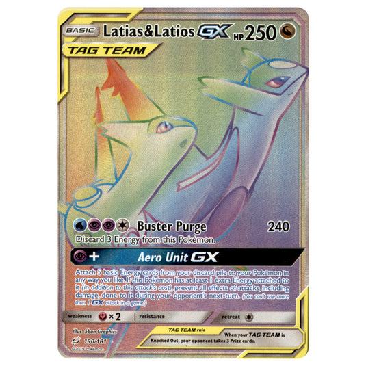 Pokemon - Sun & Moon - Team Up - Latias & Latios-GX (Rainbow Rare) - 190/181