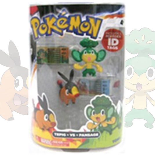 Pokemon - Tepig vs Pansage - 2" Figure Box