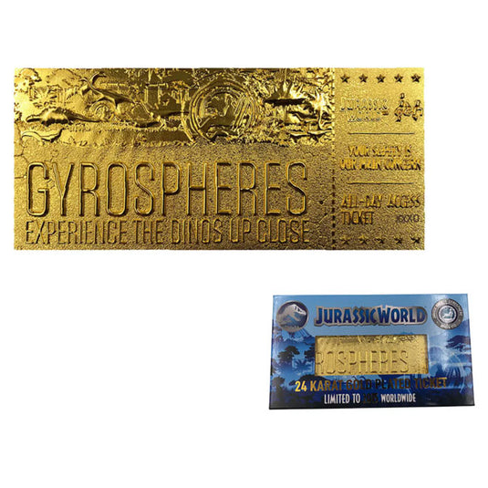 Jurassic World - 24k Gold Plated - Gyrosphere Collectible Ticket