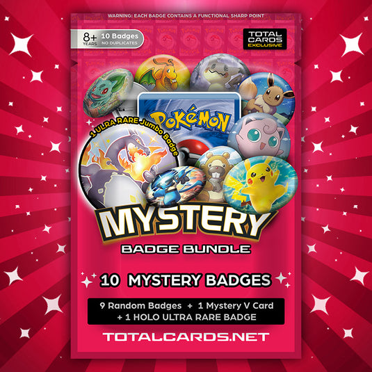 Pokemon - Mystery Badge Bundle - Guaranteed V Card