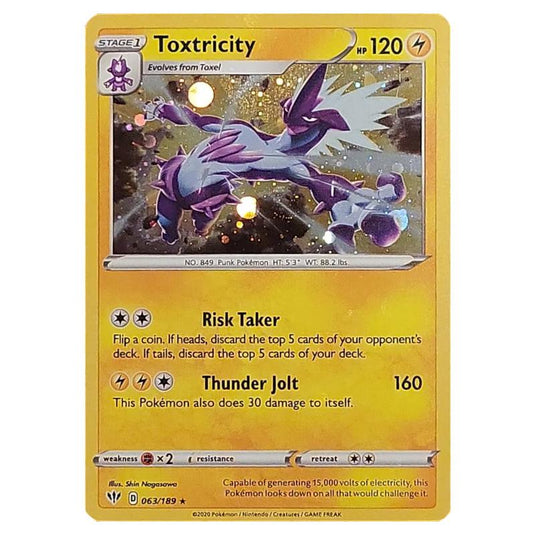 Pokemon - Sword & Shield - Darkness Ablaze - Toxtricity - 063/189 (Cosmo Holo)