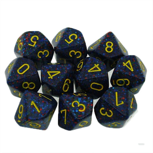 Chessex - Speckled Polyhedral D10 10-Dice Blocks - Twilight