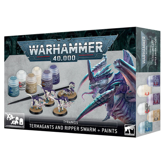 Warhammer 40,000 - Tyranid - Termagants and Ripper Swarm + Paints Set