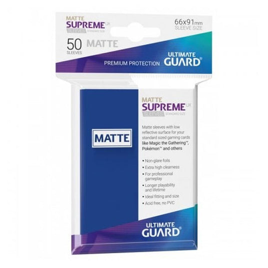 Ultimate Guard - Supreme UX Sleeves Standard Size Matte - Blue (50 Sleeves)