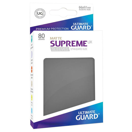 Ultimate Guard - Supreme UX Sleeves Standard Size Matte - Dark Grey (80 Sleeves)