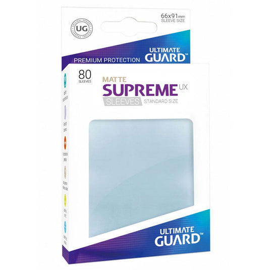 Ultimate Guard - Supreme UX Sleeves Standard Size Matte - Transparent (80 Sleeves)