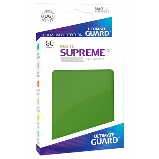 Ultimate Guard - Supreme UX Sleeves Standard Size Matte - Green (80 Sleeves)