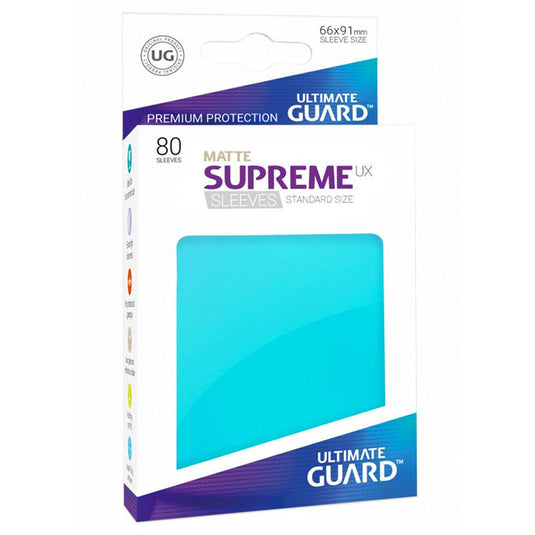 Ultimate Guard - Supreme UX Sleeves Standard Size Matte - Aquamarine (80 Sleeves)